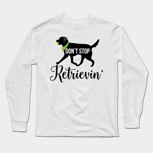 Black Lab Pattern in Green Black Labs with Hearts Dog Patterns Long Sleeve T-Shirt